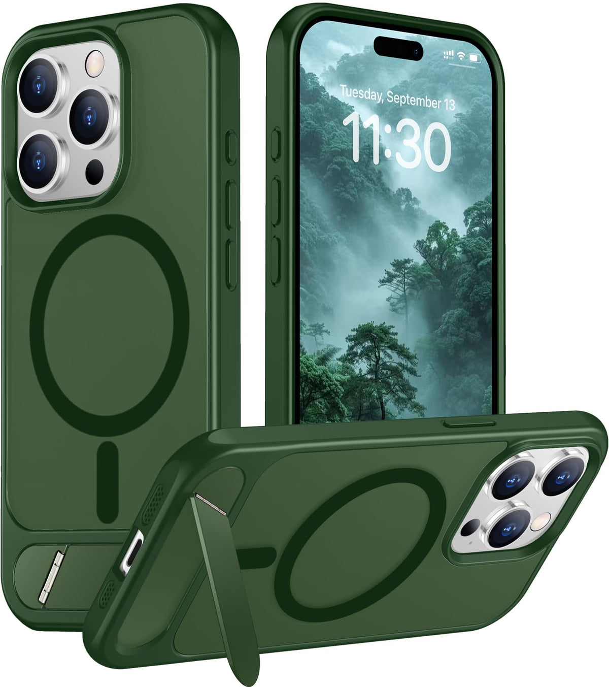 Temdan Magnetic Compatible with iPhone 16 Pro Max Case, [Built-in Invisible Kickstand][Compatible with MagSafe] [Military Grade Shockproof] Slim Translucent Matte Phone Case for iPhone 16 Pro Max 6.9"