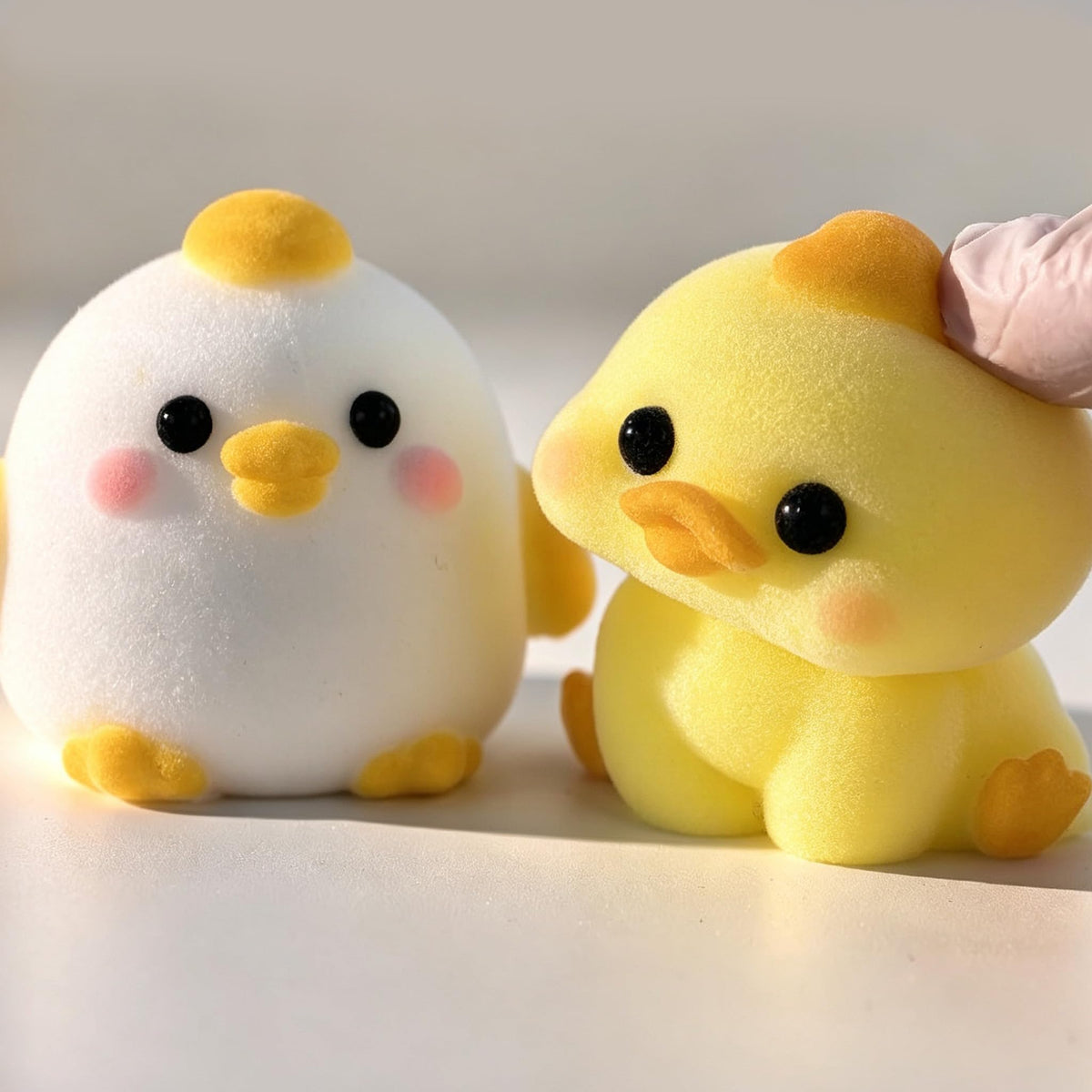 2-Pack Handmade Duck Chick Squishy Toys, Cute Stress Relief Squeeze Toys