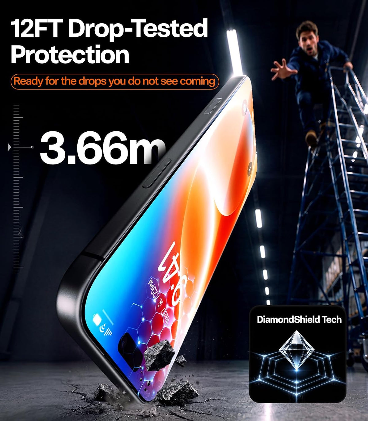 TORRAS Military-Grade Unbreakable for iPhone 18 Pro Screen Protector 2-Pack