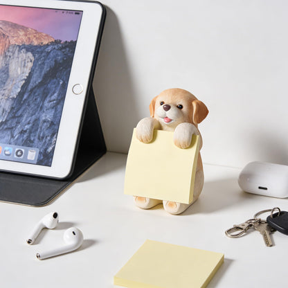 Dog Pop-Up Sticky Note Dispenser for 3x3 in Notes, Black & White