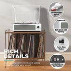 Seasonlife® Record Player for Vinyl Turntable with Speakers,Pale Purple