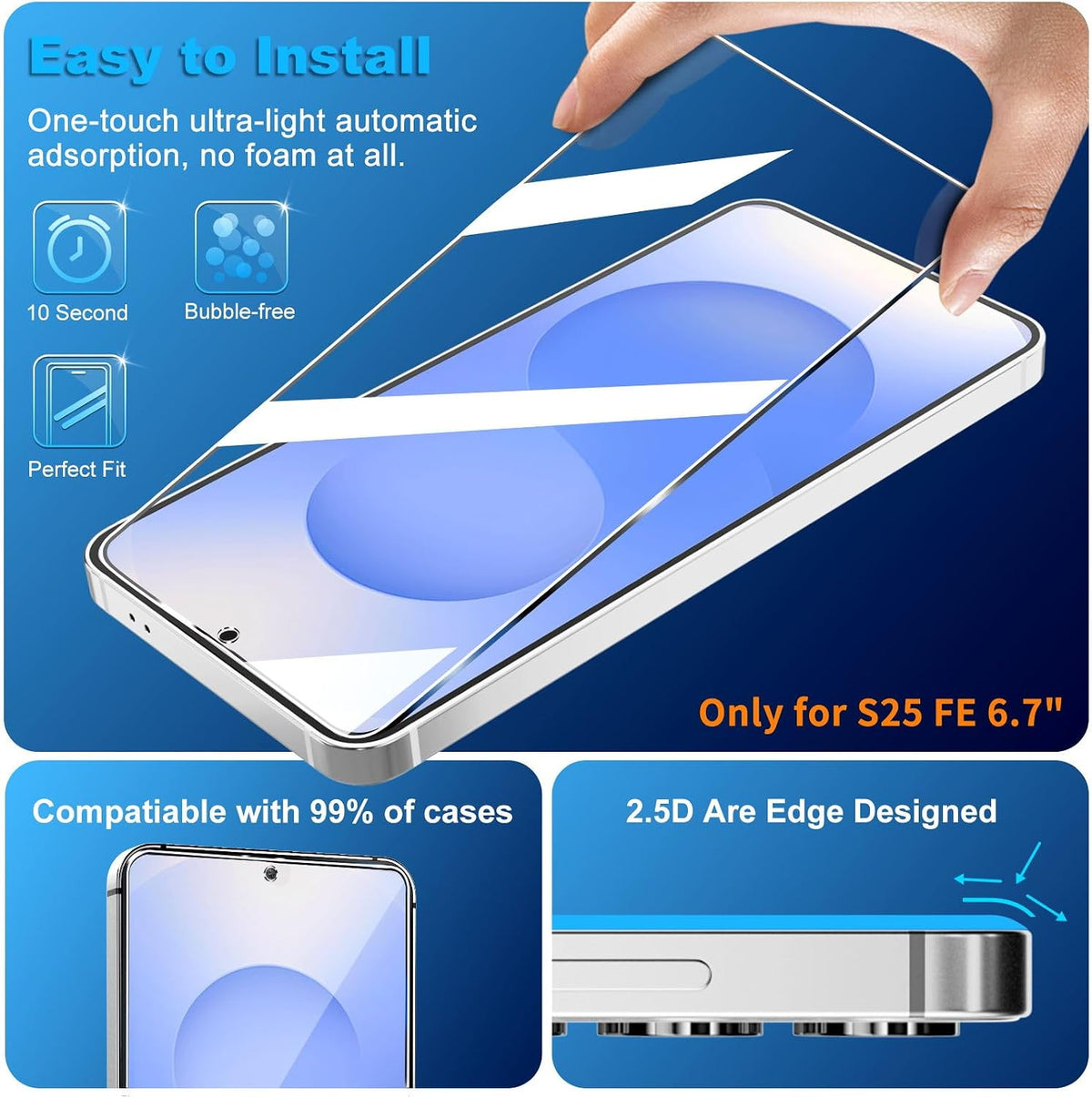 firtstnow 3 Pack for Samsung Galaxy S26 Ultra Screen Protector Tempered Glass + 3 Pack Camera Lens Protector, Military Grade Shatterproof, 9H Hardness, Fingerprint Unlock,Case Friendly 6.9 Inch