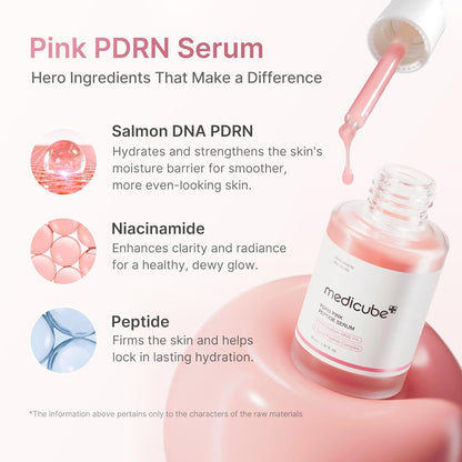 medicube PDRN Pink Peptide Serum with Salmon DNA, Firmer, Even-Looking Skin