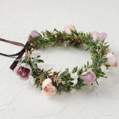 Pink Bohemian Flower Crown, Fairy Babys Breath Flower Headband