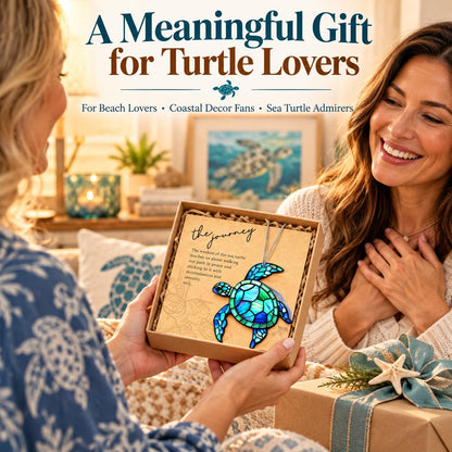 Sea Turtle Gift for Women, Mom & Daughter Christmas Ornament with Card