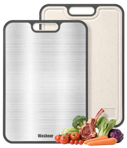Titanium Cutting Board for Kitchen 16" x 11", 2-in-1 Cutting Mat