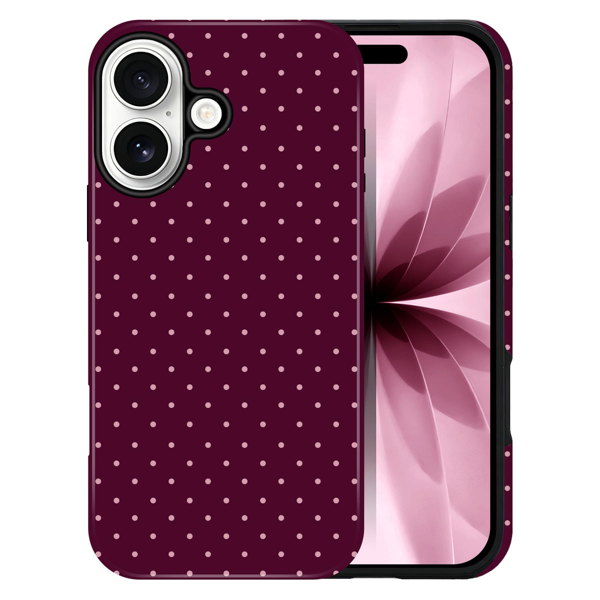 Polka Dot Pattern Phone Case for iPhone 17 6.3", White