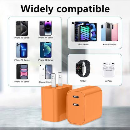 USB C Charger Block 3 Pack, Dual Port 20W Fast Wall Plug