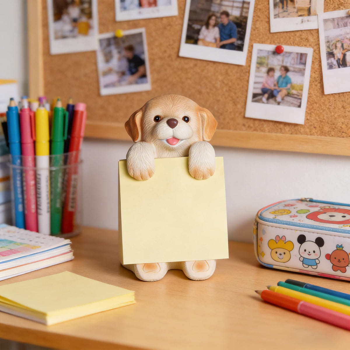Dog Pop-Up Sticky Note Dispenser for 3x3 in Notes, Black & White