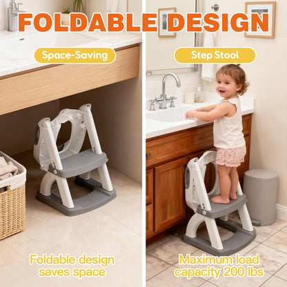 Potty Training Toilet for Toddlers, 2-in-1 Potty Training seat, Anti-Slip (Chocolate, Bear)