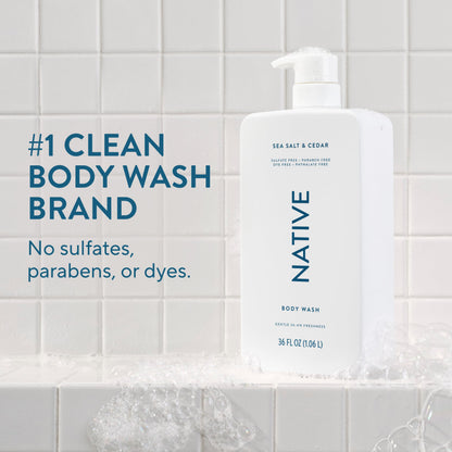 Native Body Wash 3 Pack - Natural Body Wash Women & Men - SLS & Paraben Free - Cucumber & Mint, Coconut & Vanilla, Lavender & Rose