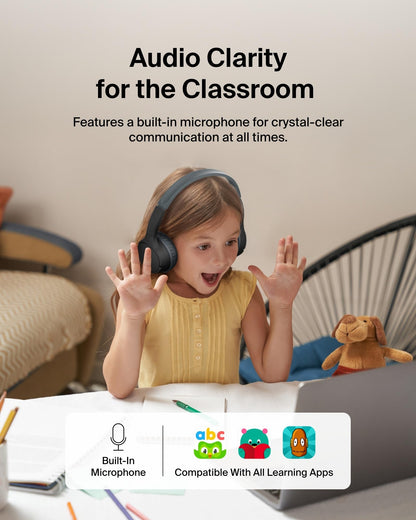 Belkin SoundForm Mini Kids Headphones, Wireless&Wired, 30H Playime, School
