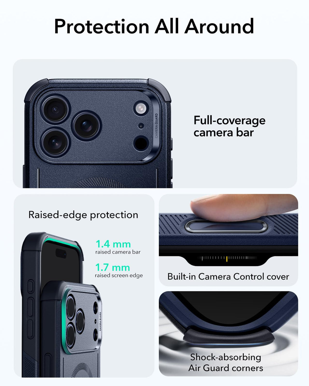ESR Cyber Tough for iPhone 18 Pro Max/17 Pro Max Case, Black