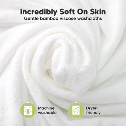 6-Pack Baby Washcloths, Soft Absorbent Washcloths for Face, Body (White)