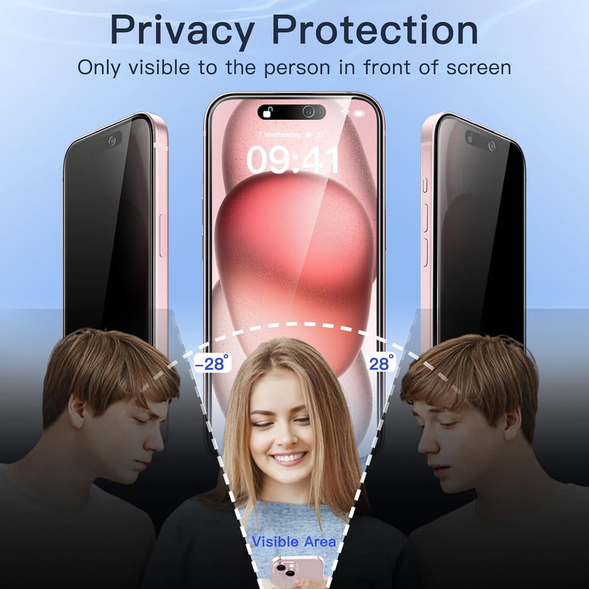 JETech Privacy Screen Protector for iPhone 16 Pro Max, 2-Pack