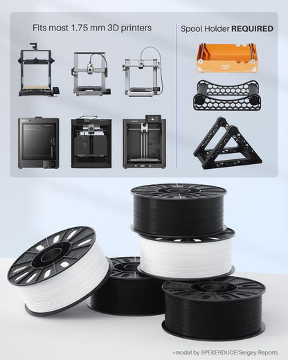 ELEGOO PLA+ 3D Printer Filament 1.75mm White 1KG