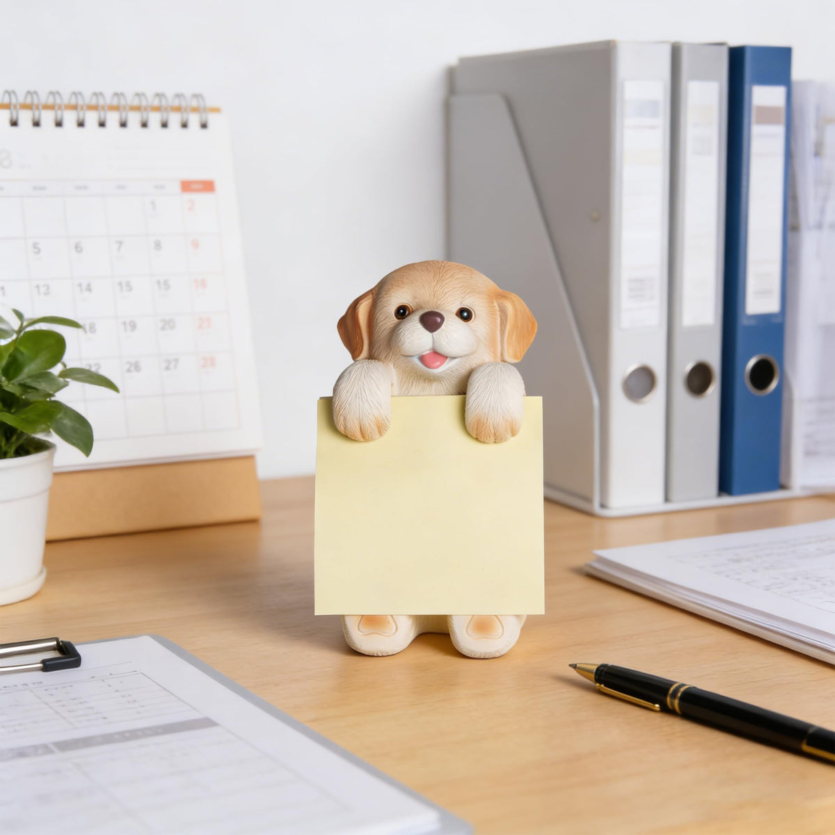 Dog Pop-Up Sticky Note Dispenser for 3x3 in Notes, Black & White