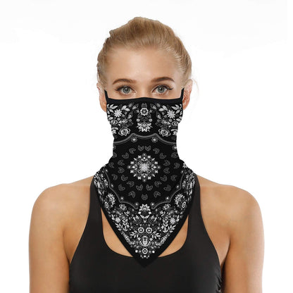 YAYOUREL Neck Gaiter Face Mask Bandanas for Men Women UV Face Scarf Cover Ear Loop Hole Facemask for Fishing Running Cycling