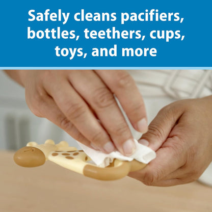 Dr. Brown's Bottle and Pacifier Healthy Wipes, Safely Clean Bottles, Baby Items, and Feeding Essentials, Hypoallergenic, 40 count, 3-Pack (Packaging May Vary)