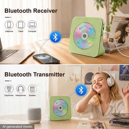 Gueray CD Player Portable Bluetooth Desktop CD Player for Home (Black)