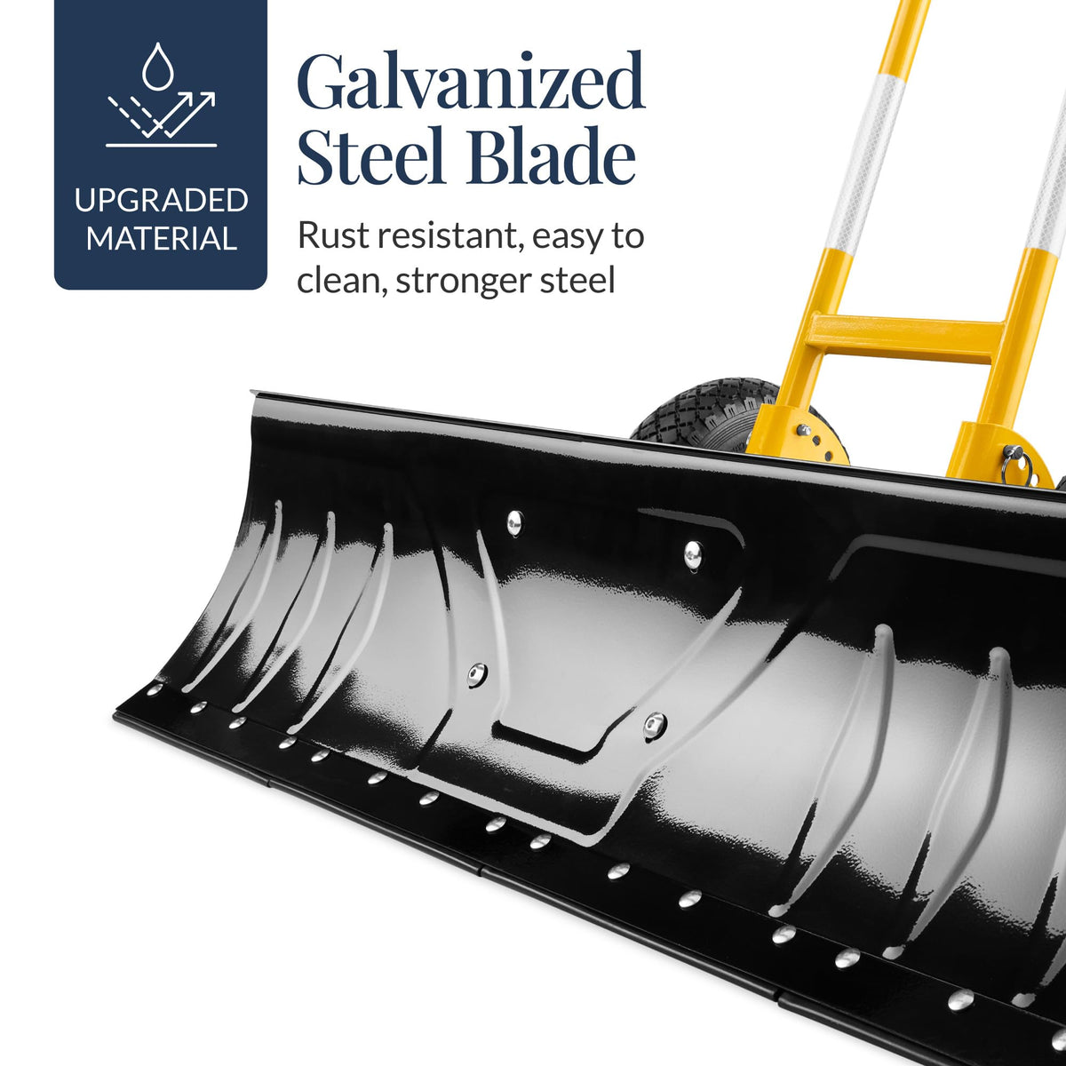 Best Choice Products 36in Heavy-Duty 2-Wheel Snow Pusher Hand Plow - Black