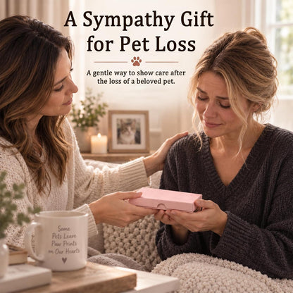 Dog Memorial Gifts for Loss of Dog, Rose Quartz Paw & Memorial Bracelet