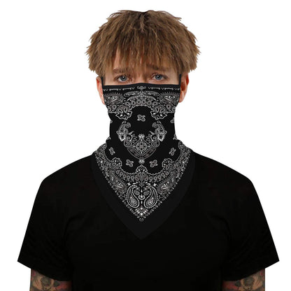 YAYOUREL Neck Gaiter Face Mask Bandanas for Men Women UV Face Scarf Cover Ear Loop Hole Facemask for Fishing Running Cycling