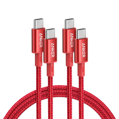 Anker USB C to USB C Cable, 100W Fast Charging Cable (2-Pack, 6 ft, Black)