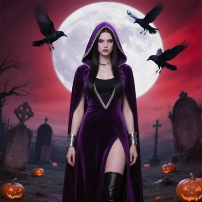 Halloween Heart Necklace for Women Vampire Raven Choker Necklace