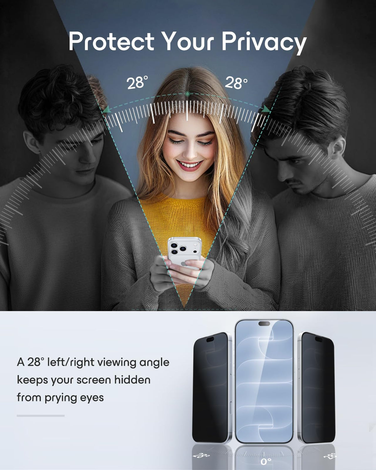 ESR 3 Pack for iPhone 17 Pro Max Privacy Screen Protector, Classic