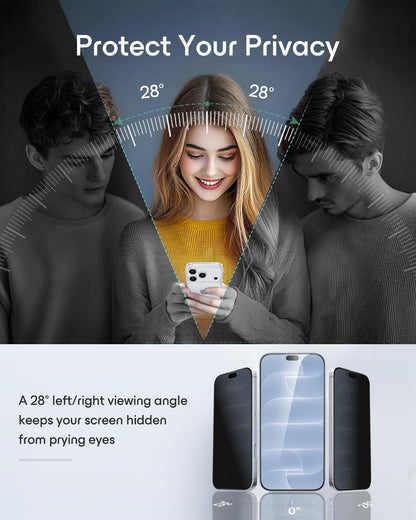 ESR 3 Pack for iPhone 17 Pro Max Privacy Screen Protector, Classic