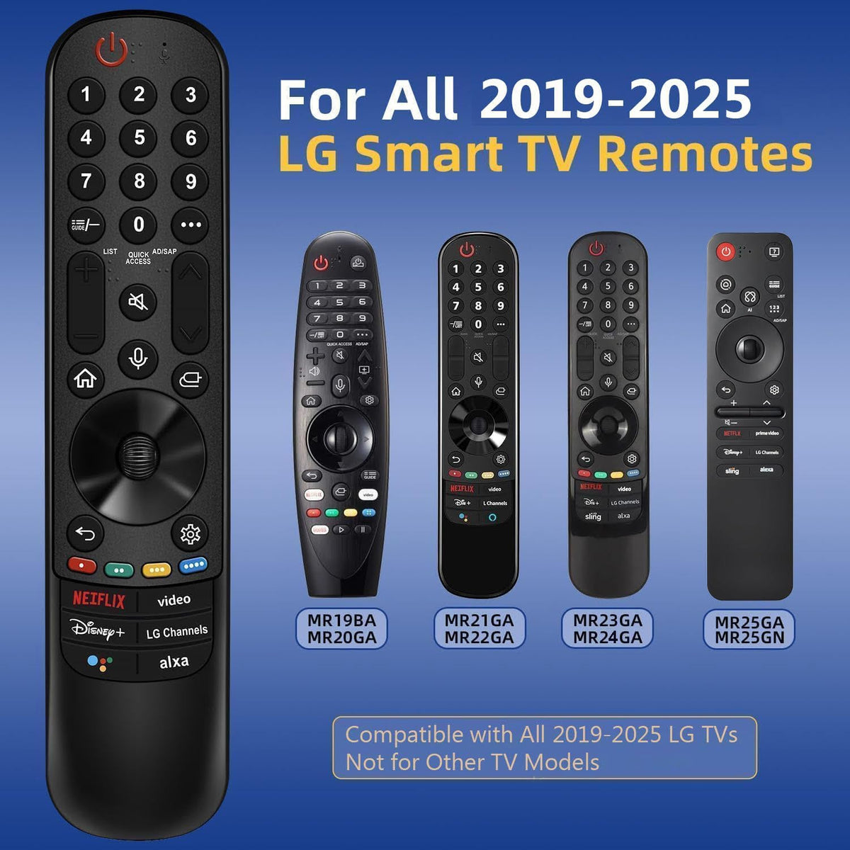 Replacement for LG TV Remote, for All 2019-2025 LG Remote Control for Smart TV with Voice and Pointer Function, for LG Magic Remote. 1-Year Warranty.