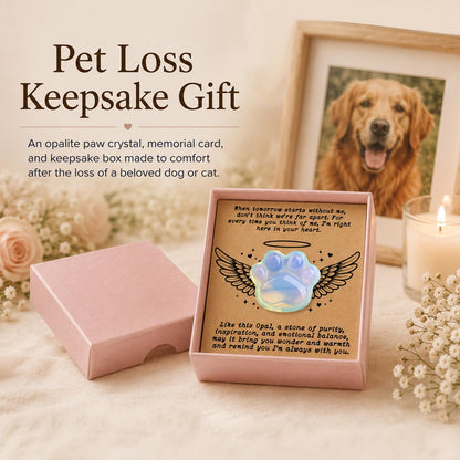 Dog Memorial Gifts for Loss of Dog, Rose Quartz Paw & Memorial Bracelet