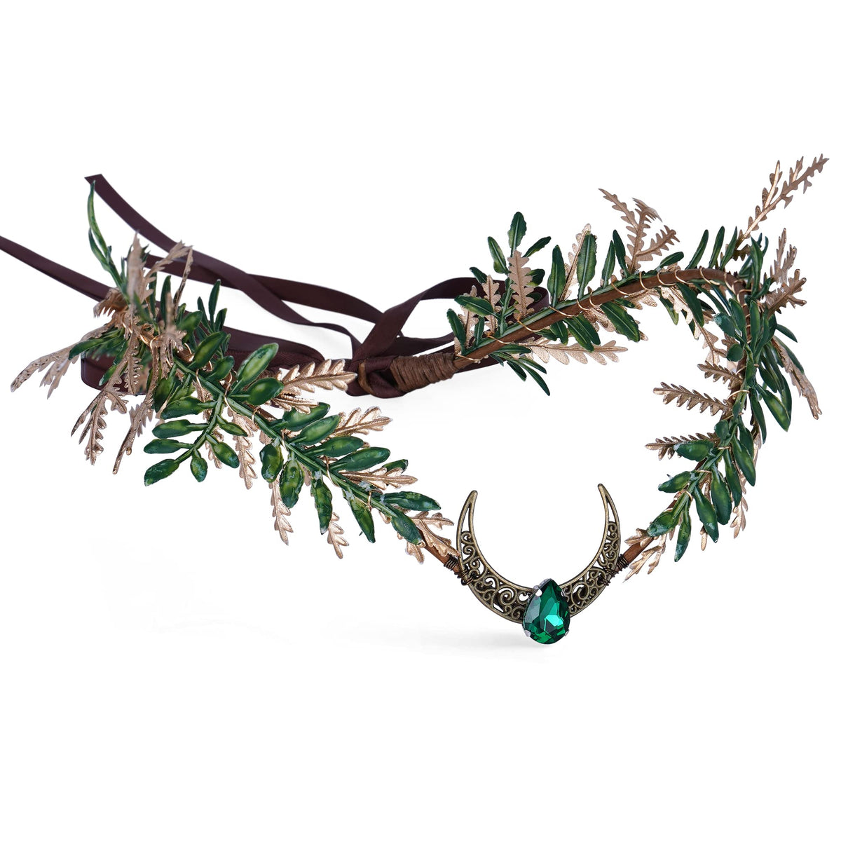 MOSTORY Renaissance Fairy Flower Crown, Woodland Elf Crown Headpiece