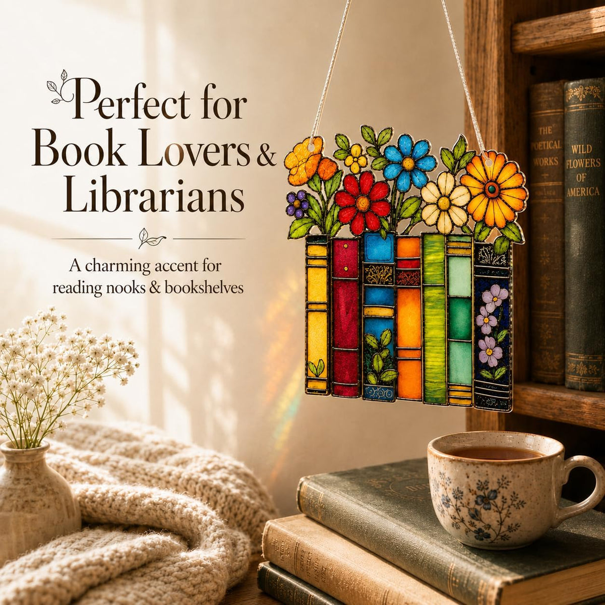 Book Lovers Gifts Book Ornament, Teacher Gifts for Women, Librarian, Reader