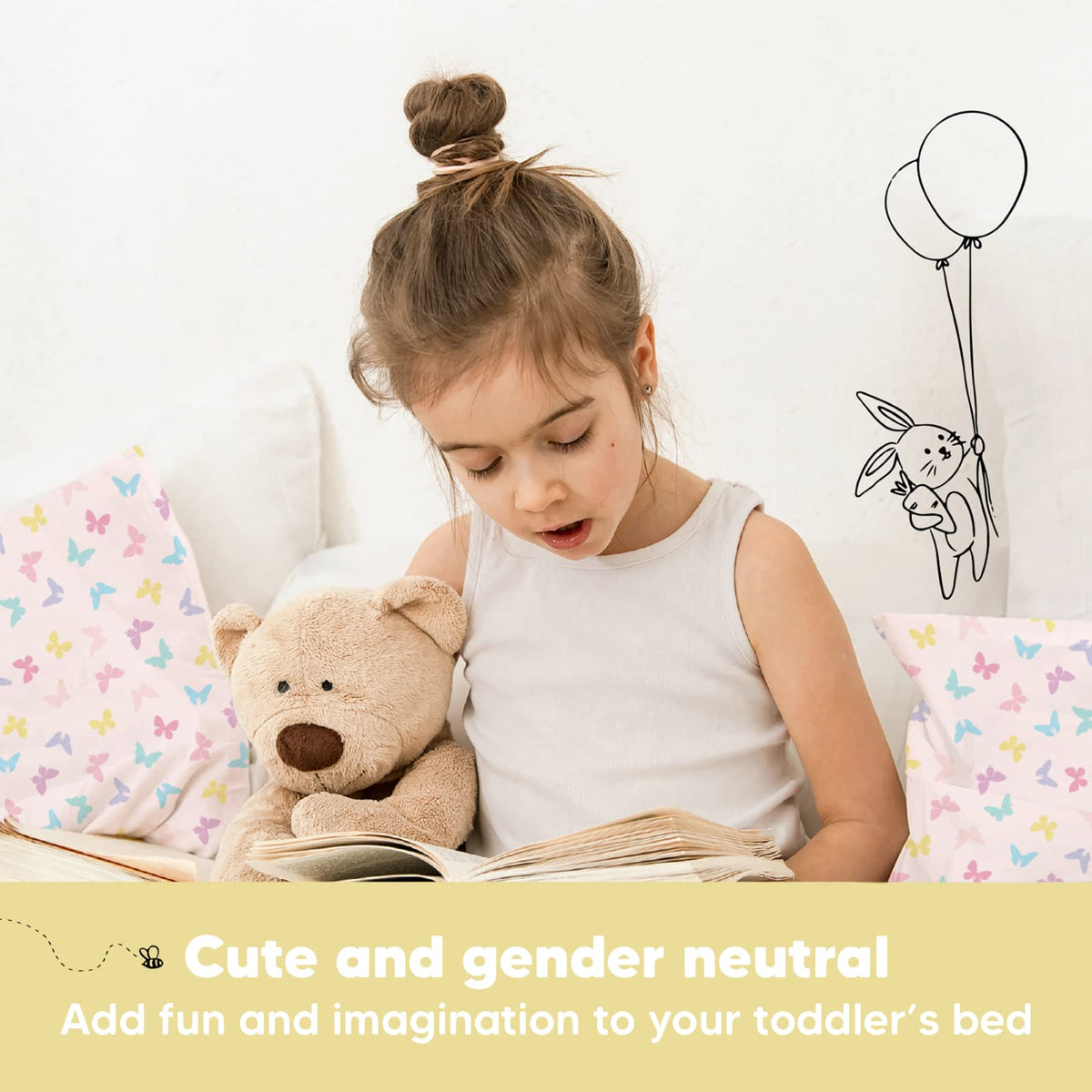 Toddler Pillow with Pillowcase 13x18 My Little Dreamy Pillow(Jolly Rainbow)