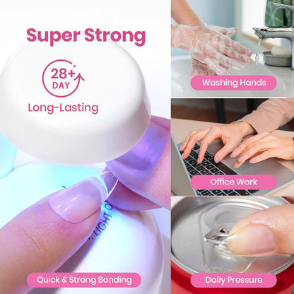Beetles Soft Gel Nail Kit Almond Short 288pcs 12 Sizes Nail Tips with Glue