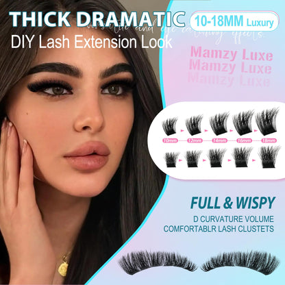 Lash Clusters Wispy 60D Eyelash Clusters 10-18mm Fluff Cluster Eyelash Extensions D Curl No Plastic Feel Individual Lashes Extension 240 Pcs Versatile False Eyelashes Clusters