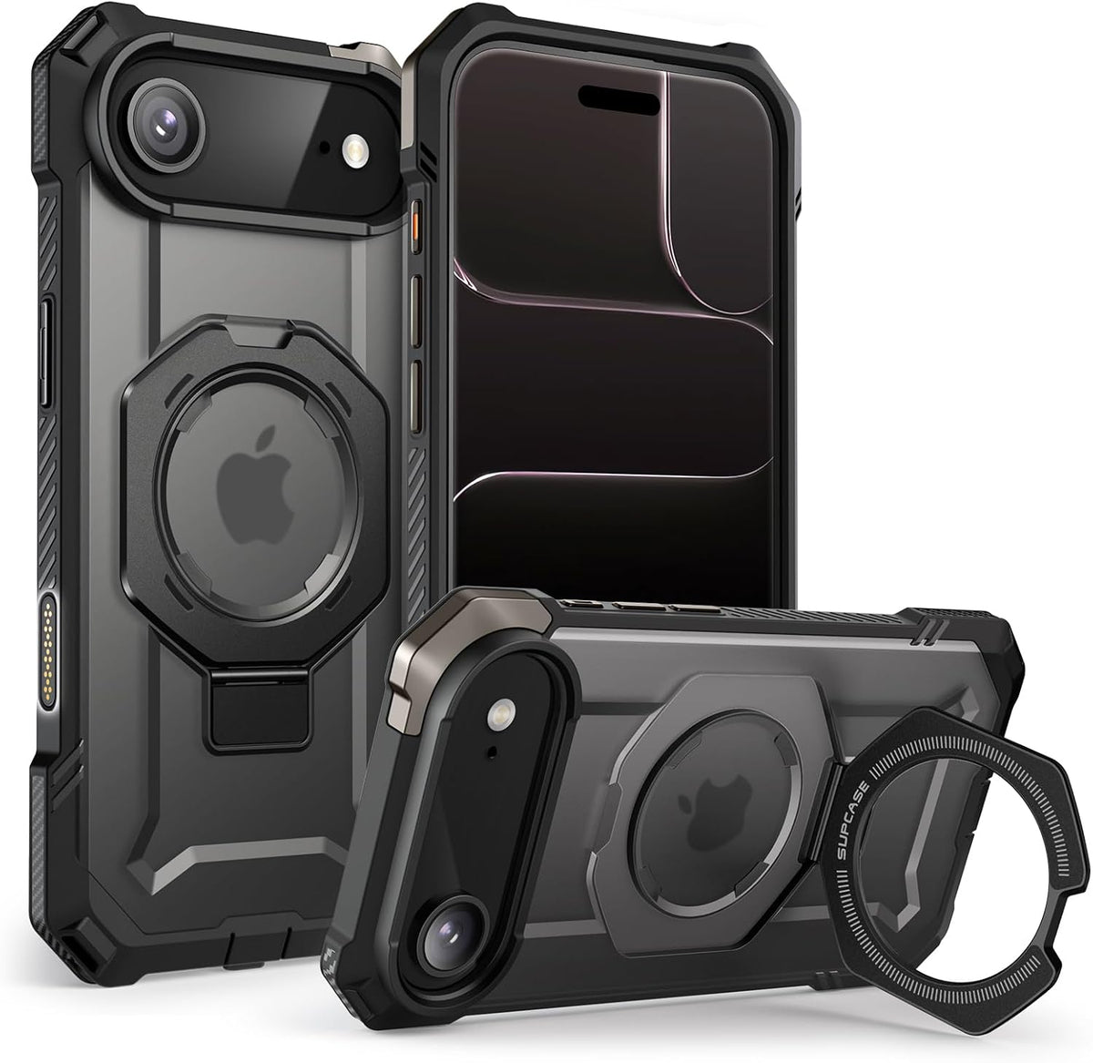 SUPCASE for iPhone 17 Case with Stand & Camera Control Button, Black