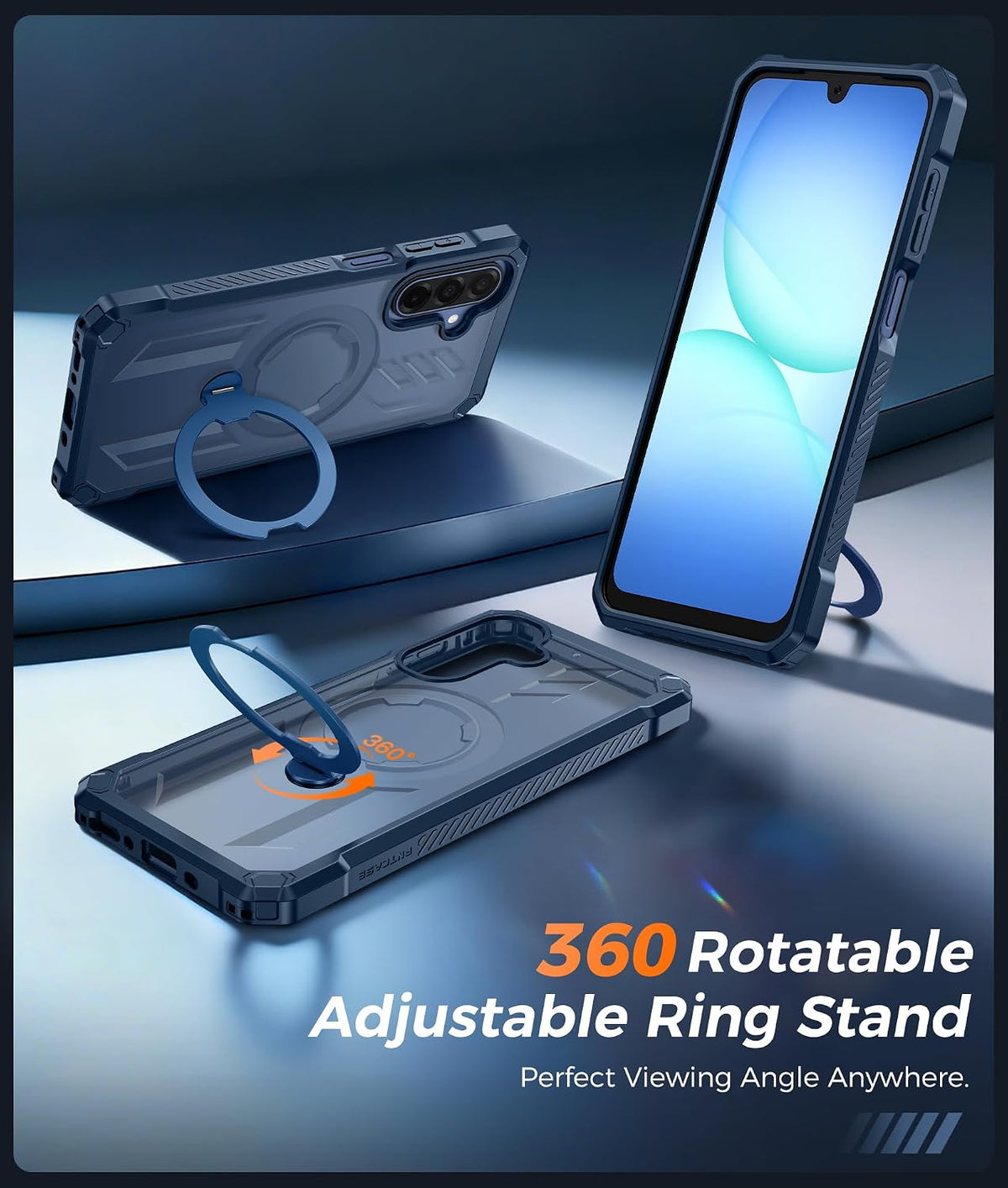 FNTCASE for iPhone 17 Case with 360 Spin Magnetic Stand