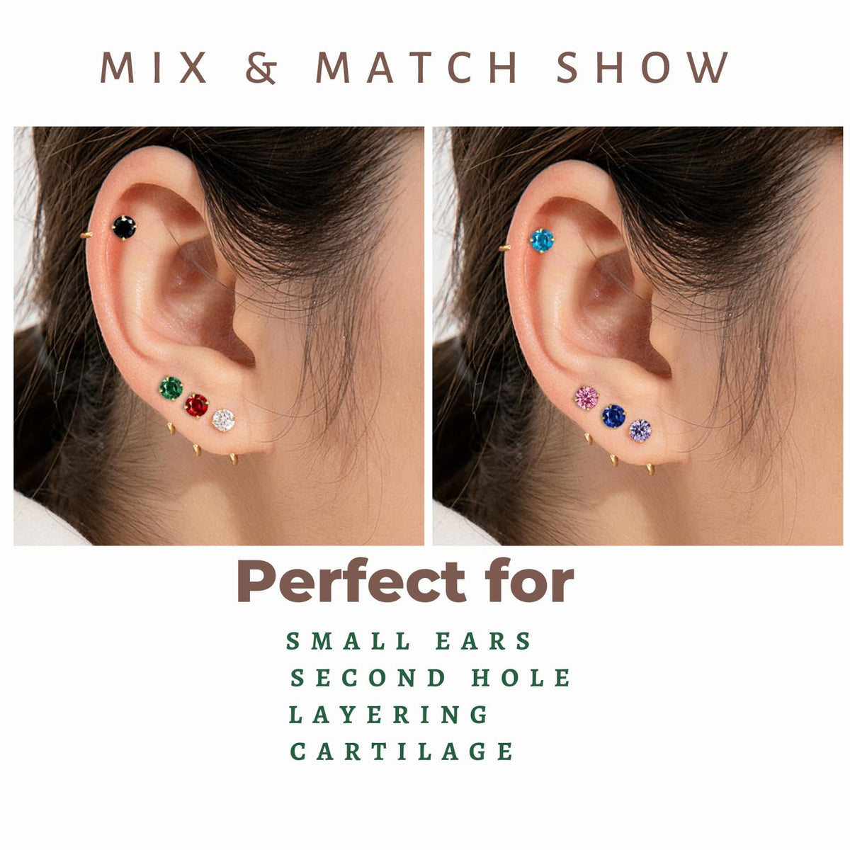925 Sterling Silver Small Huggie Half Hoop Earrings for Women
