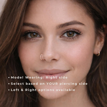 Double Hoop Nose Ring, 14K Gold Filled/Sterling Silver,20G/22G,6mm/7mm/8mm