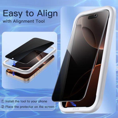 JETech Privacy Screen Protector for iPhone 16 Pro Max, 2-Pack