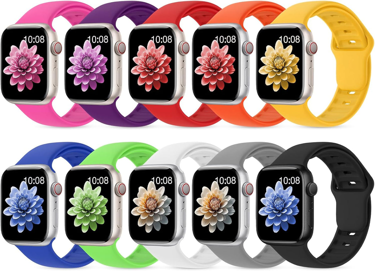 10 Pack Silicone Sport Bands Compatible with Apple Watch Band Women Men