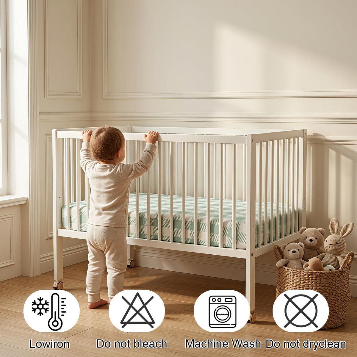 GUNTAIL Baby Crib Sheets for Boys Girls, 2 Pack Fitted Crib Sheet for Standard Crib and Toddler Mattress, Soft Microfiber Baby Sheet 52x28x8in. (Love & Pink)