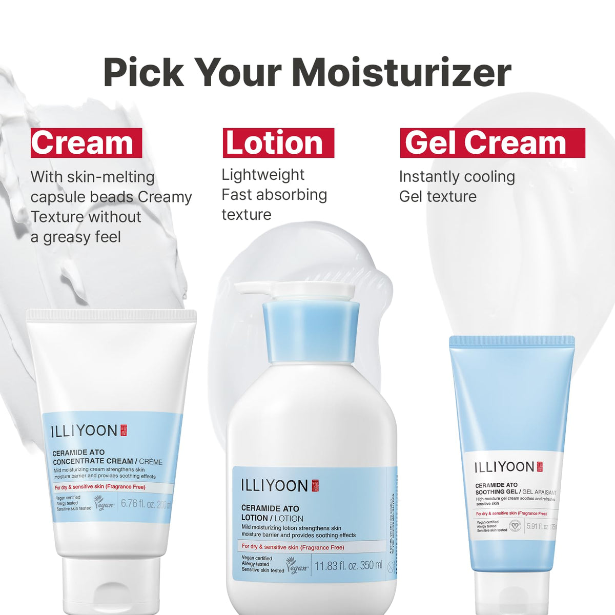Illiyoon Ceramide Ato Concentrate Cream | Moisturizer for Dry & Sensitive Skin, 100hr Lasting Hydration, For Face & Body, Gentle for Infants, Moisture Barrier Repair, Vegan Certified, 6.76 fl.oz.