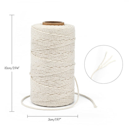 jijAcraft 50M White Cotton String: 2MM Cooking String for DIY Crafts
