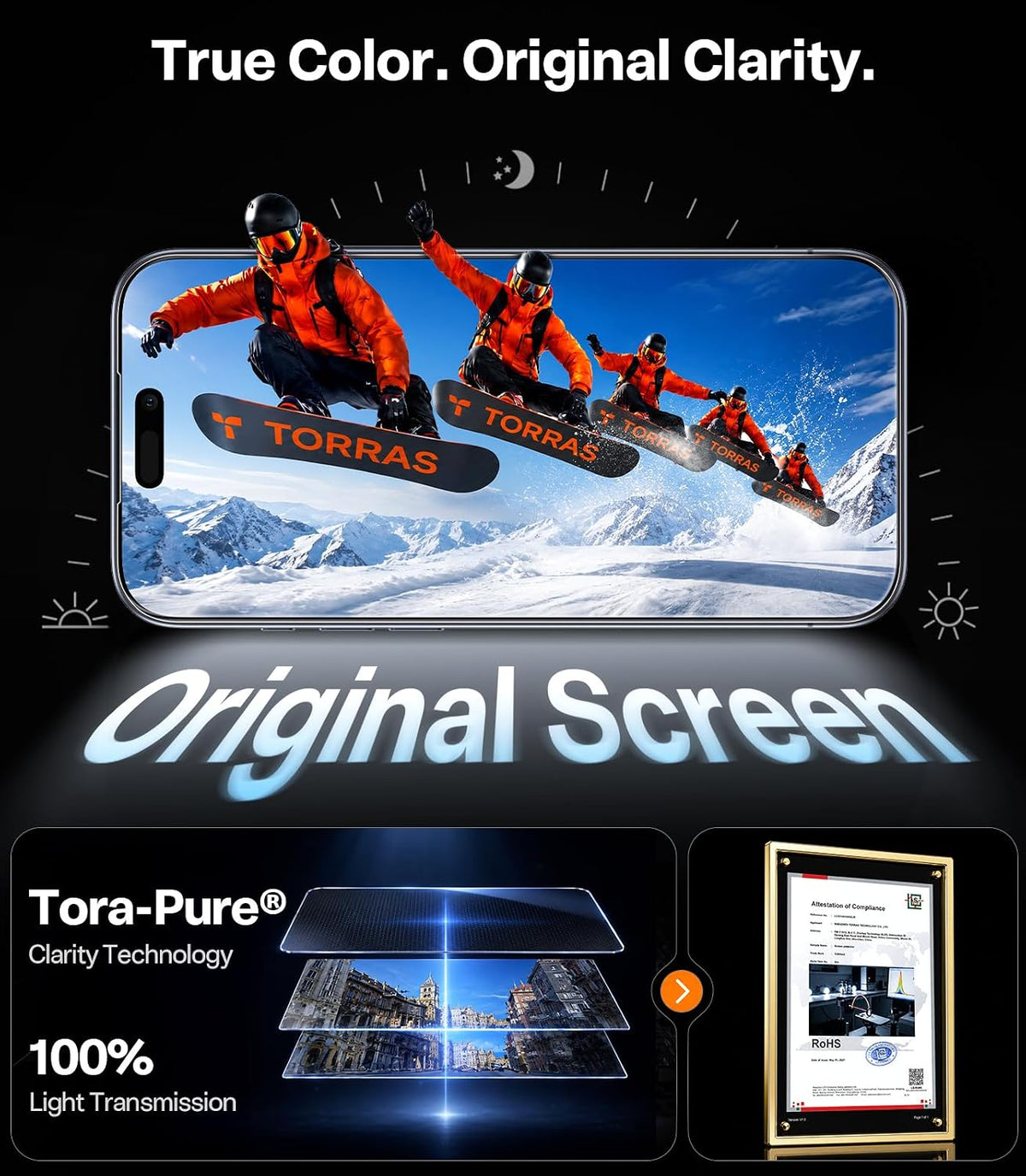TORRAS Military-Grade Unbreakable for iPhone 18 Pro Screen Protector 2-Pack