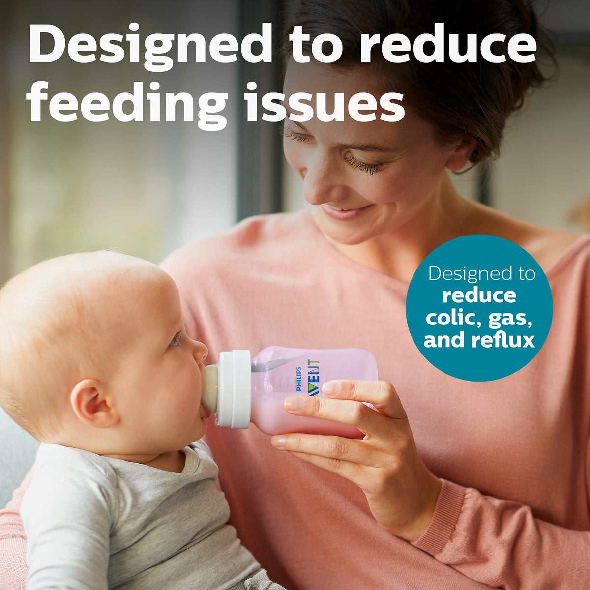 Philips Avent Anti-Colic Baby Bottle with AirFree Vent, Slow Flow, 4 oz