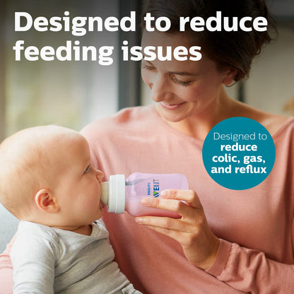 Philips Avent Anti-Colic Baby Bottle with AirFree Vent, Slow Flow, 4 oz